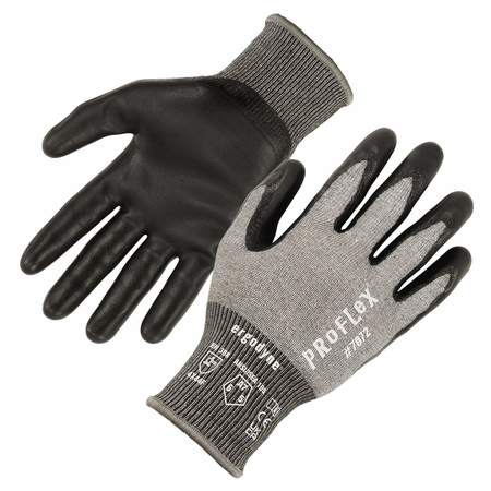 PROFLEX BY ERGODYNE ANSI A7 Nitrile Coated CR Gloves, Gray, Size S 7072
